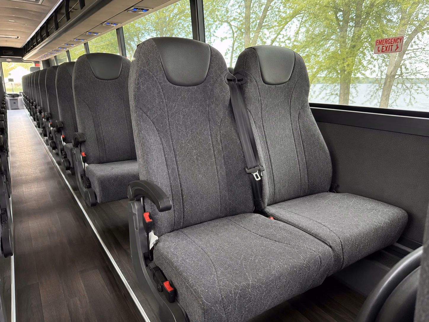 56 passenger charter bus inside